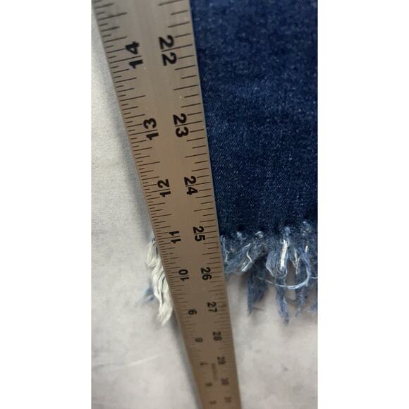 Free People Jeans Size 25 Great Heights Cropped Fringe Hem Distressed Low Rise - Picture 13 of 16